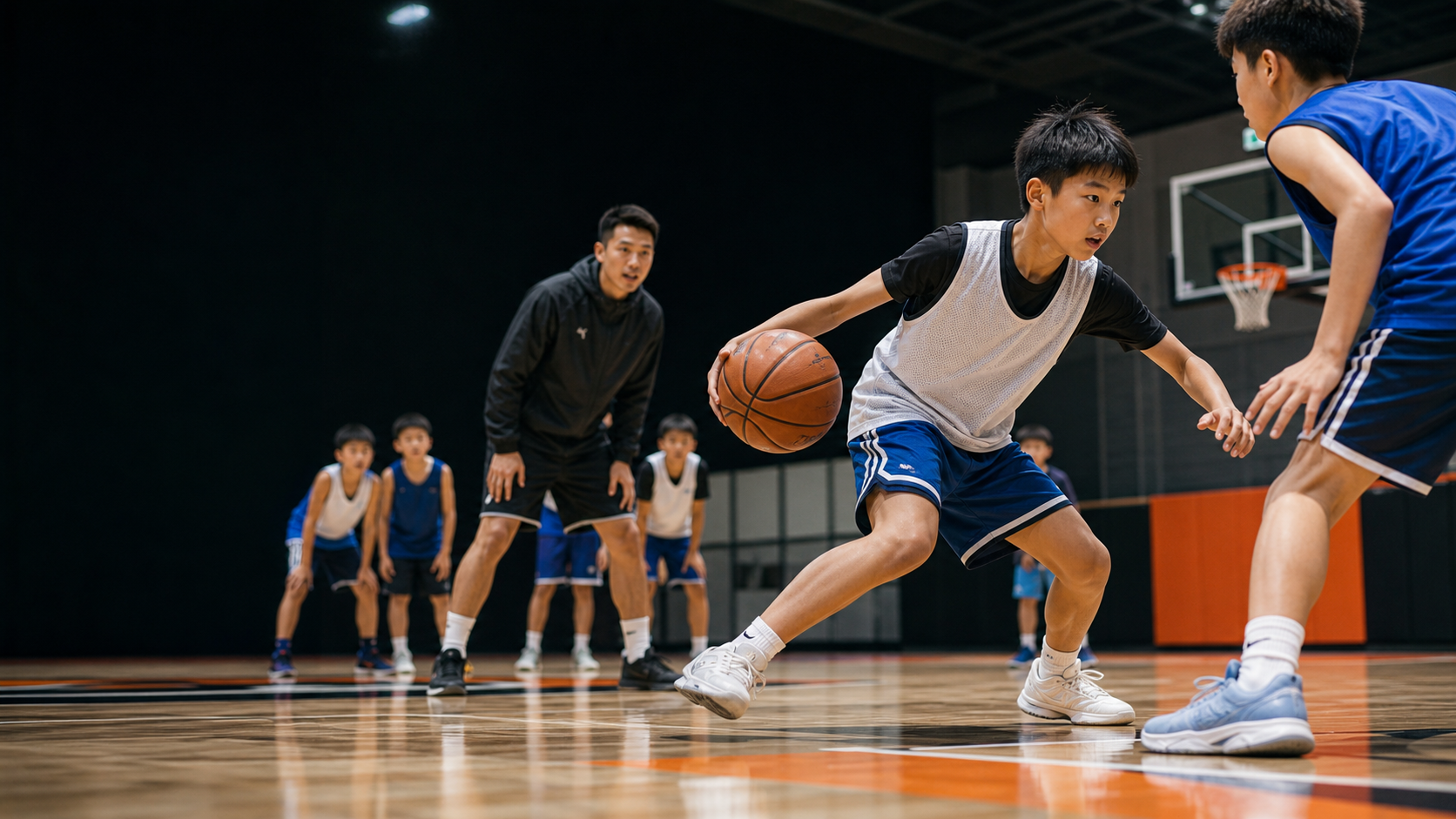 青少年篮球训练对抗